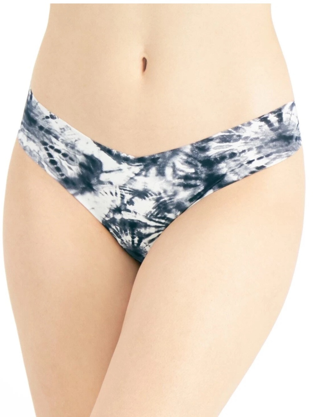 NWT Jenni by Jennifer Moore No-Show Seamless Thong XXXL Black White Tie Dye
